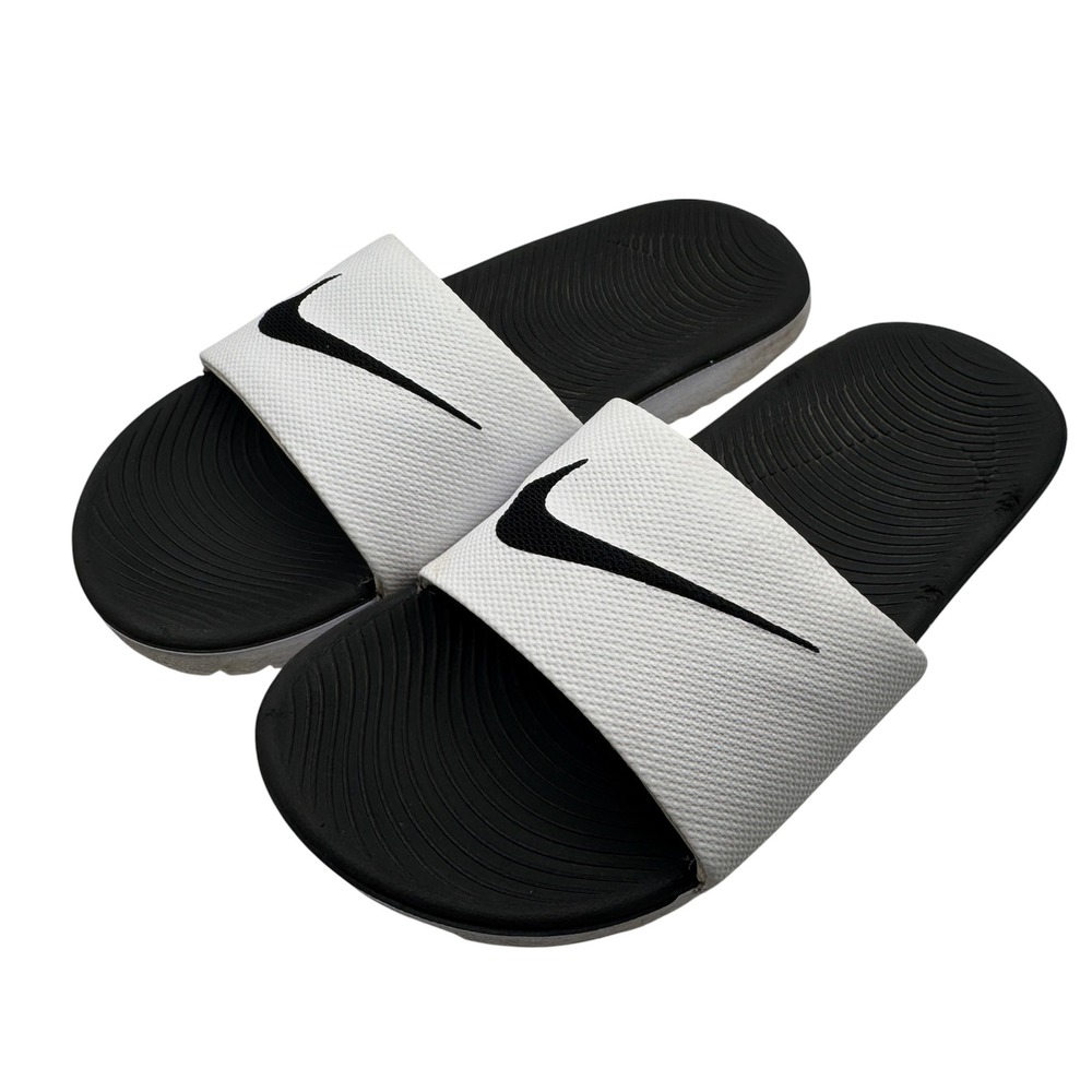 Nike Kawa Big Kids Slides Size 3Y White Black Beach Play Recovery